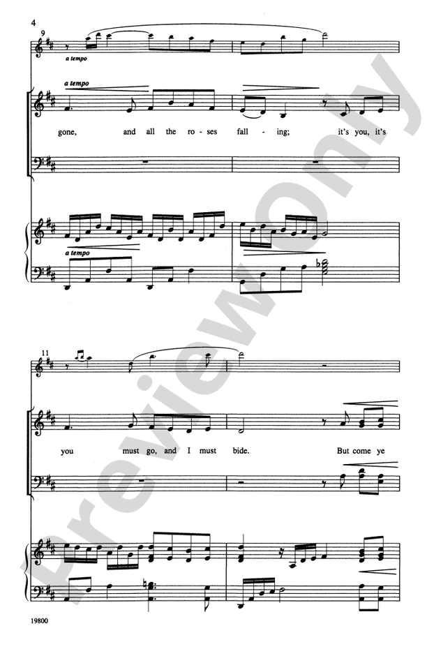 Danny Boy - Arr. Mark Hayes – SATB Choral Octavo (Digital Download)