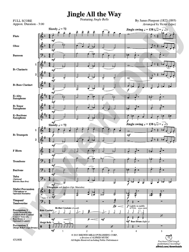 Jingle All the Way - Concert Band Conductor Score & Parts (Digital Download)