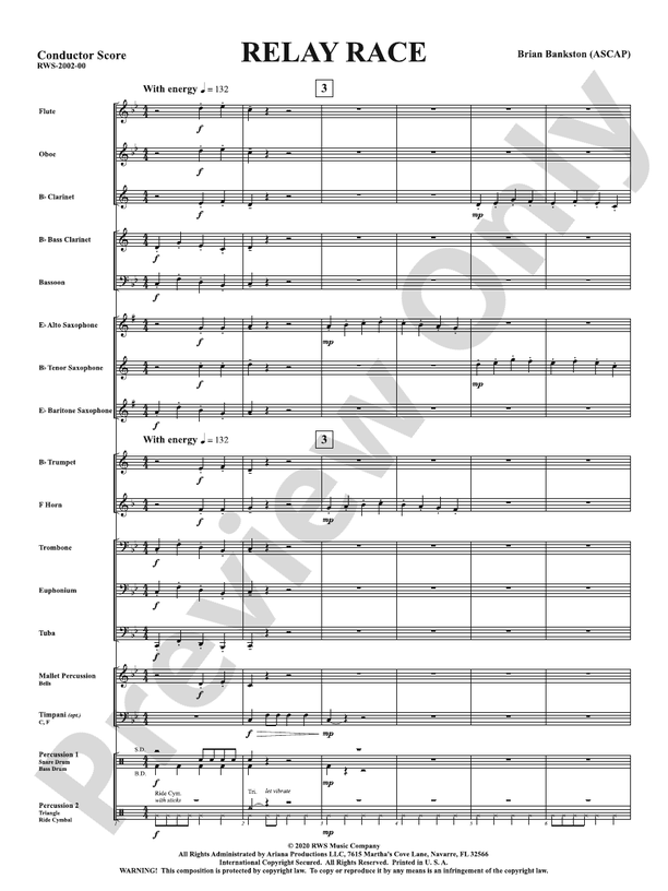 Relay Race - Concert Band Conductor Score & Parts(Digital Download)