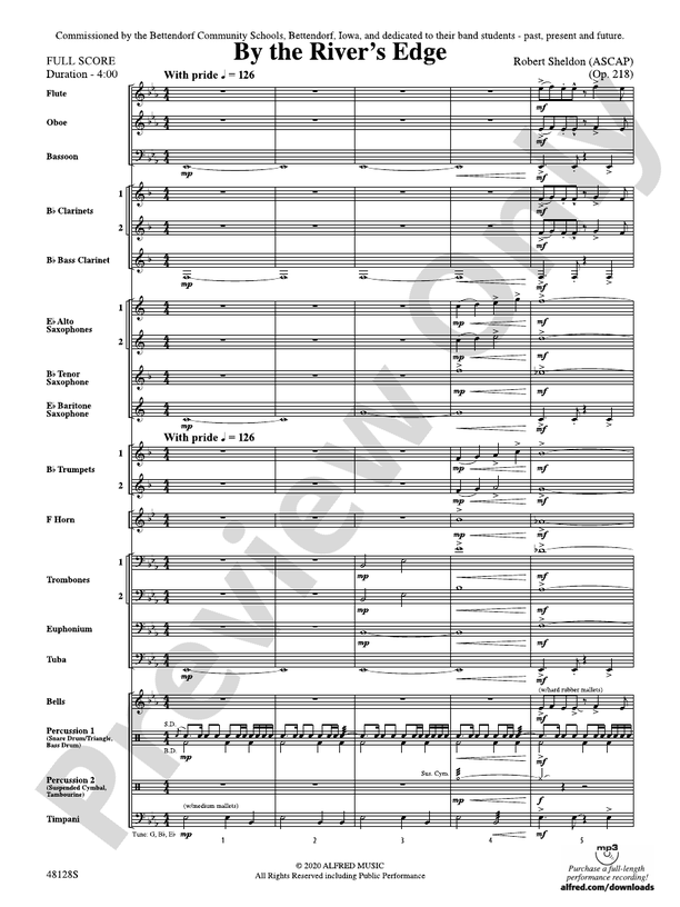 By the River's Edge (Grade 2.5) - Concert Band Conductor Score & Parts (Digital Download)