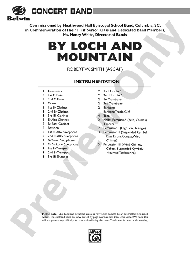 By Loch and Mountain - Concert Band Conductor Score & Parts (Digital Download)