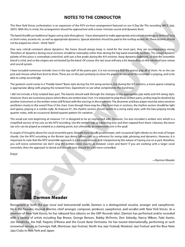 On a Clear Day (You Can See Forever) - Jazz Ensemble Conductor Score & Parts(Digital Download)