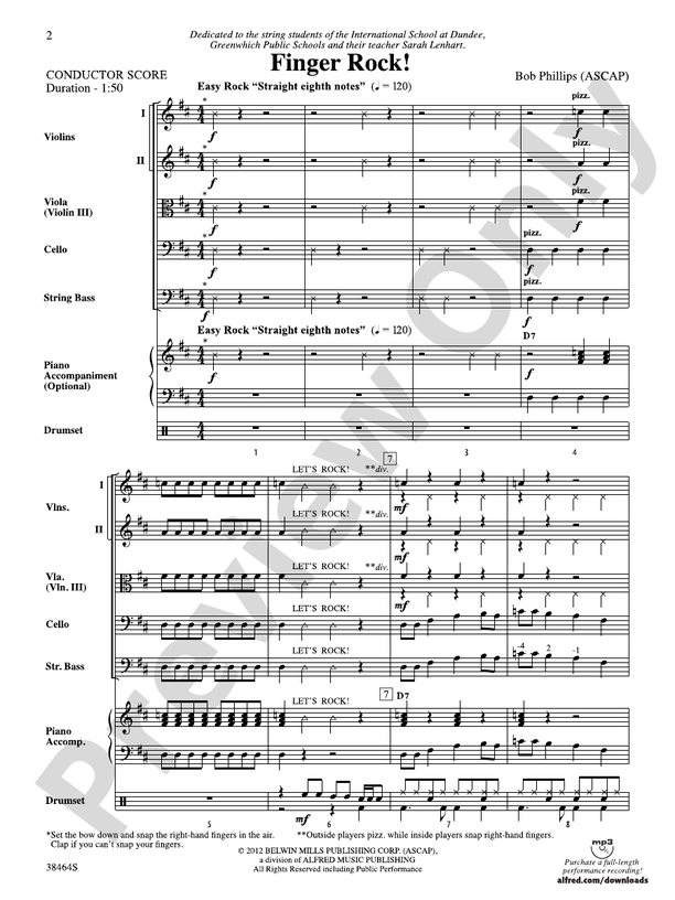 Finger Rock! – String Orchestra Conductor Score & Parts (Digital Download)