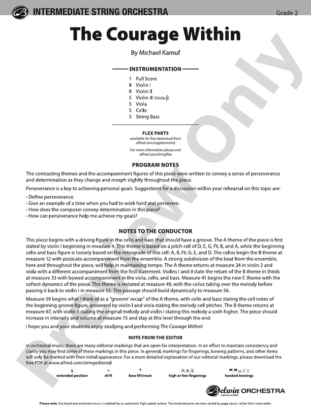 The Courage Within - String Orchestra Conductor Score & Parts (Digital Download)