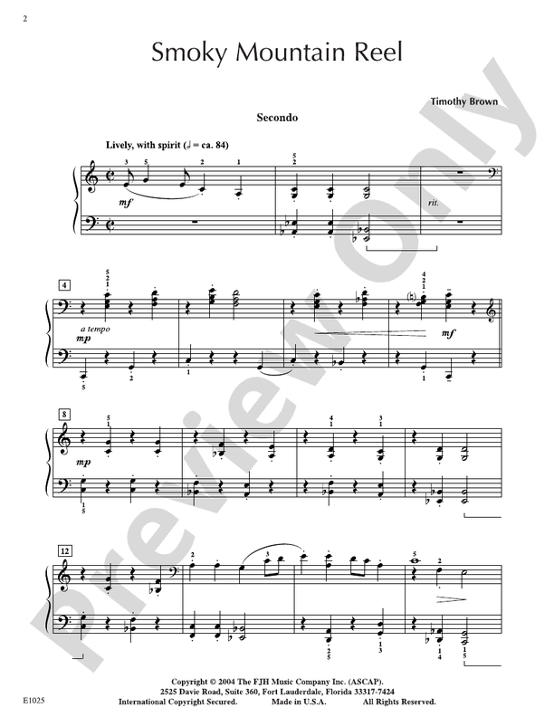 Smoky Mountain Reel - Piano (Digital Download)