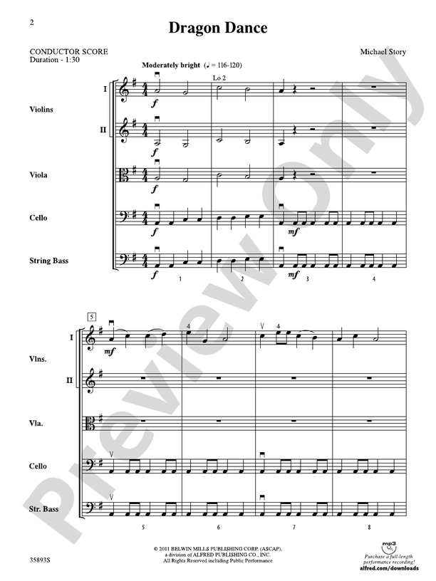 Dragon Dance – String Orchestra Conductor Score & Parts (Digital Download)