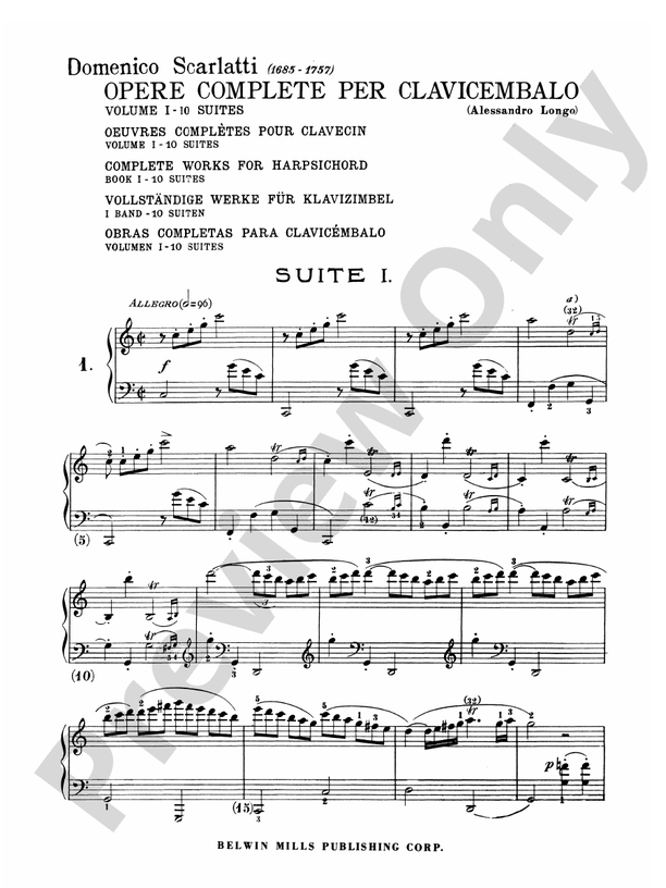 Scarlatti - The Complete Works, Volume I - Piano Solo (Digital Download)