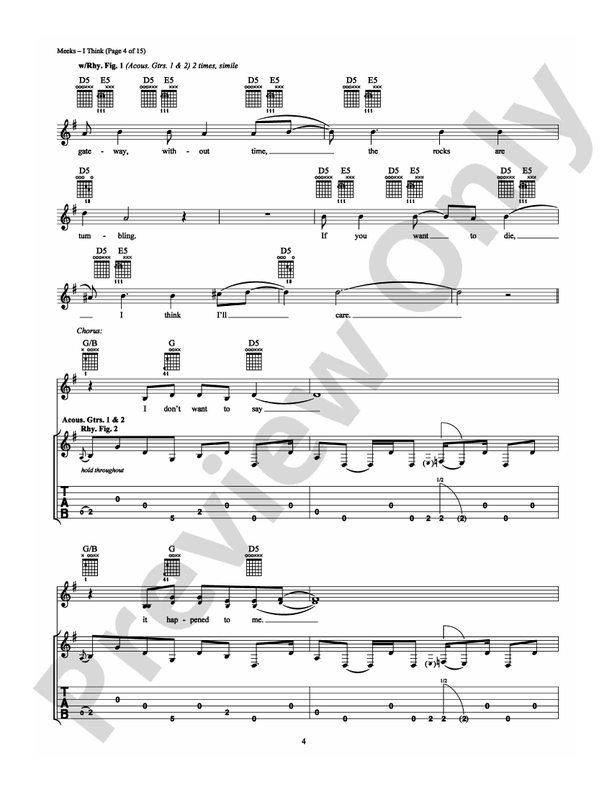 I Think - Guitar TAB (Digital Download)