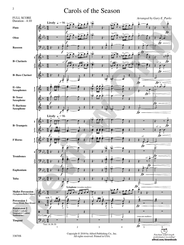 Carols of the Season - Concert Band Conductor Score & Parts (Digital Download)