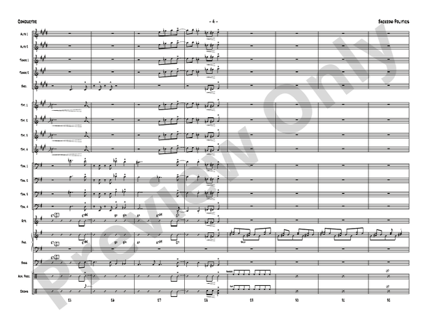 Backrow Politics (Grade 5) - Jazz Ensemble Conductor Score & Parts(Digital Download)