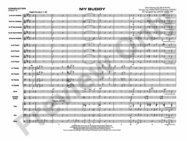 My Buddy - Jazz Ensemble Conductor Score & Parts(Digital Download)