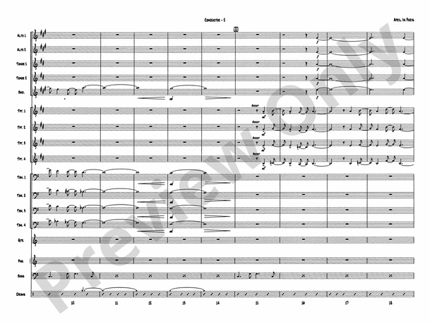April in Paris (Grade 4.5) - Jazz Ensemble Conductor Score & Parts(Digital Download)