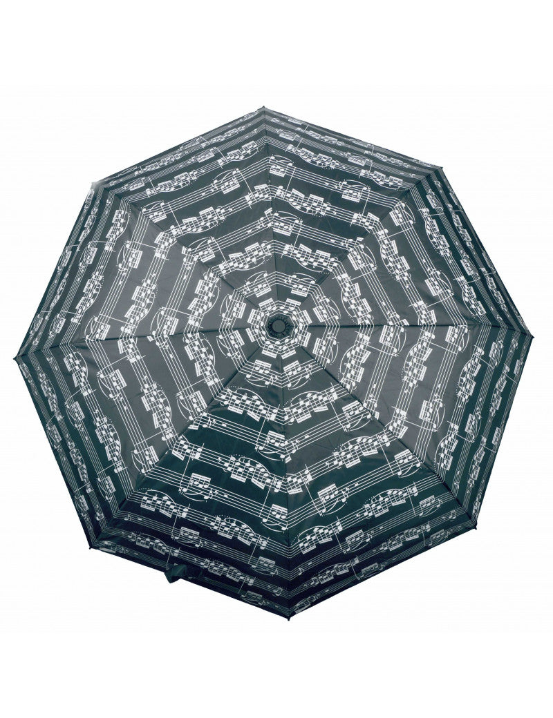 Folding Umbrella White with Black Manuscript