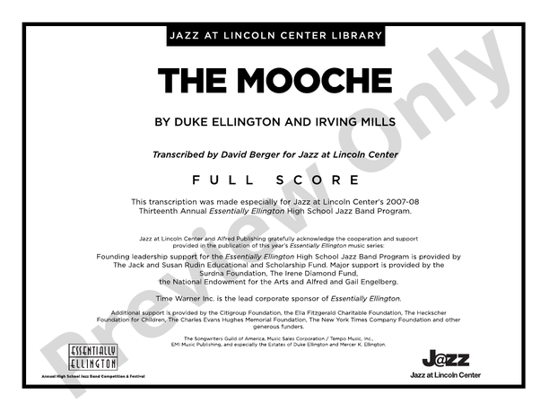 The Mooche - Jazz Ensemble Conductor Score & Parts (Digital Download)