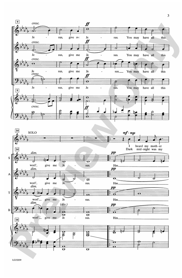 Give Me Jesus – SATB Choral Octavo (Digital Download)