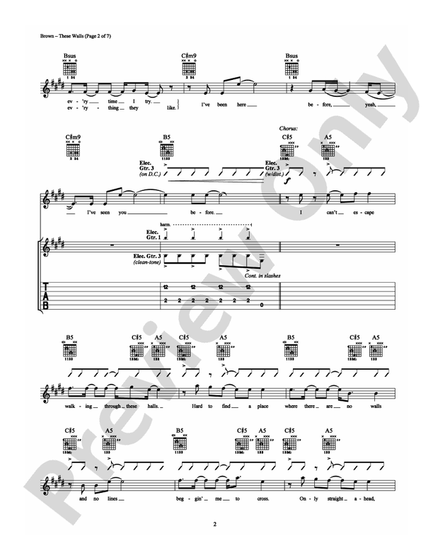 These Walls - Trapt - Guitar TAB (Digital Download)