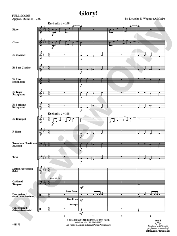 Glory! - Concert Band Conductor Score & Parts (Digital Download)