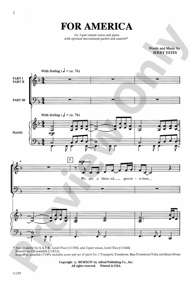 For America – 3-Part Mixed Choral Octavo (Digital Download)
