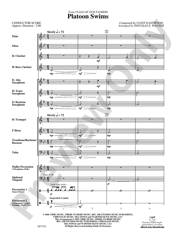 Platoon Swims - Concert Band Conductor Score & Parts (Digital Download)