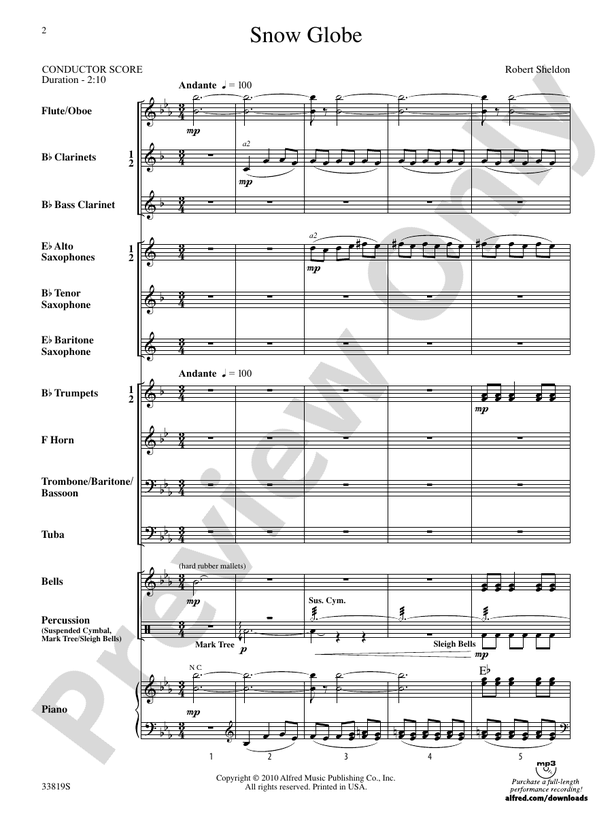 Snow Globe - Concert Band Conductor Score & Parts (Digital Download)