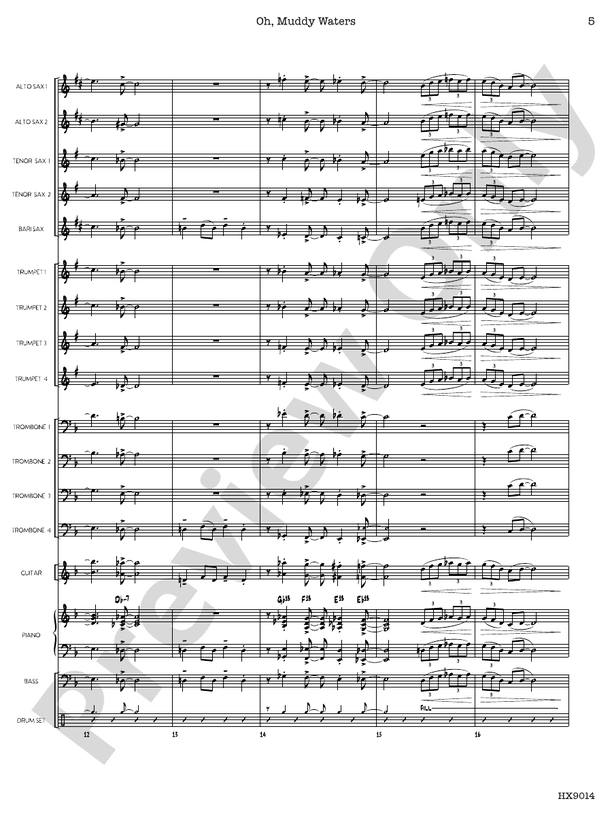 Oh, Muddy Waters – Jazz Ensemble Conductor Score & Parts (Digital Download)