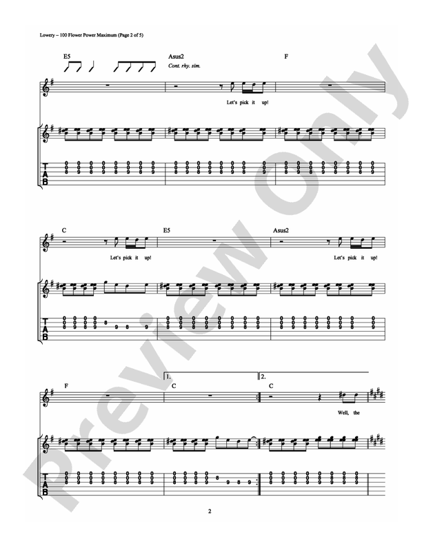 100 Flower Power Maximum - Guitar TAB (Digital Download)