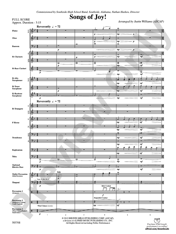 Songs of Joy! - Concert Band Conductor Score & Parts (Digital Download)