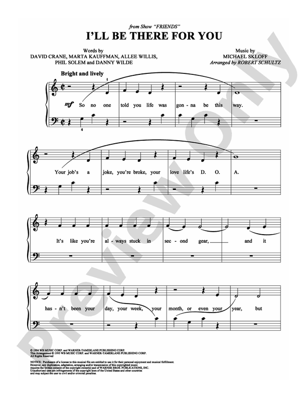 I'll Be There For You (Theme from "Friends") - DSM-PS-0009591 - Easy Piano (Digital Download)