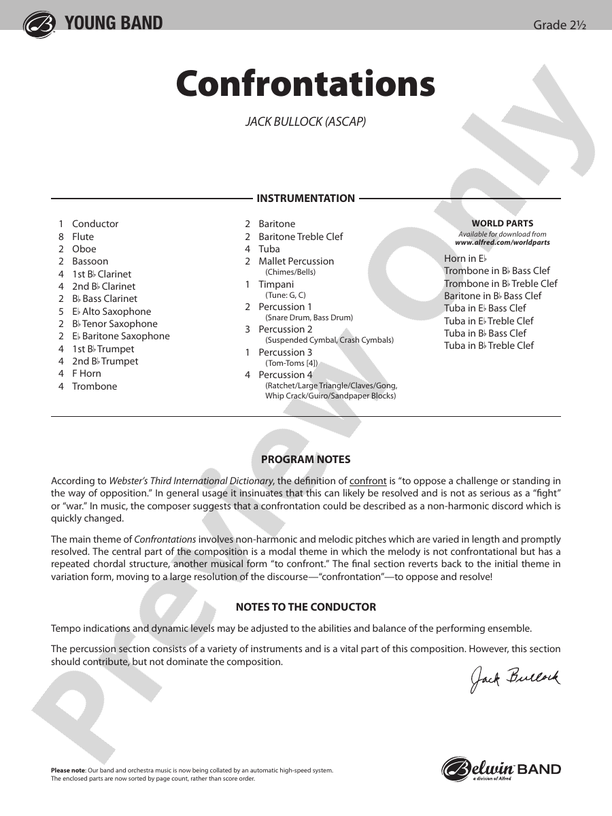 Confrontations - Concert Band Conductor Score & Parts (Digital Download)