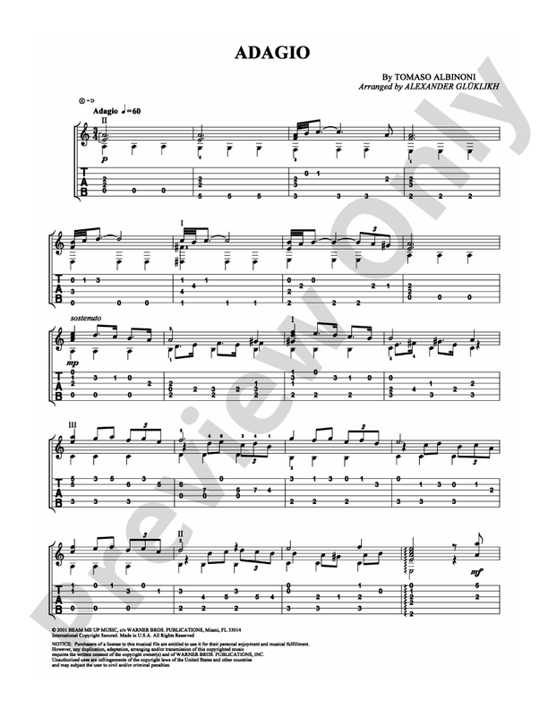 Adagio - Guitar TAB (Digital Download)