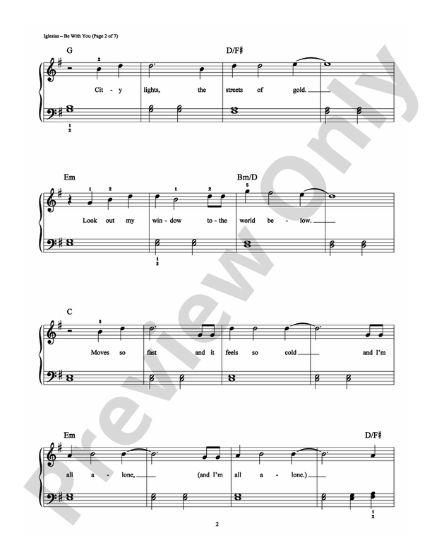 Be with You - Arr. Richard Bradley - Easy Piano (Digital Download)