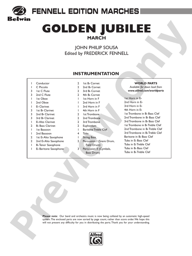 Golden Jubilee - Concert Band Conductor Score & Parts (Digital Download)
