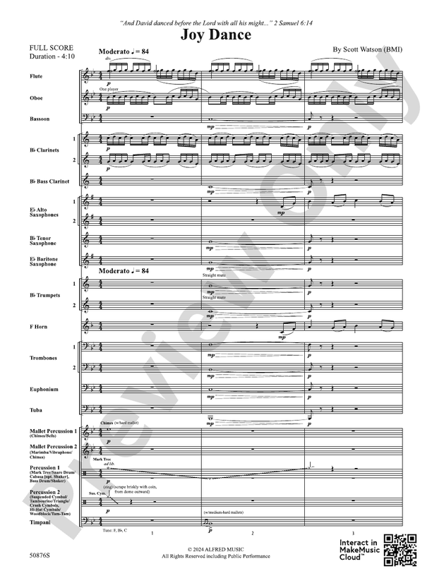Joy Dance – Concert Band Score & Parts