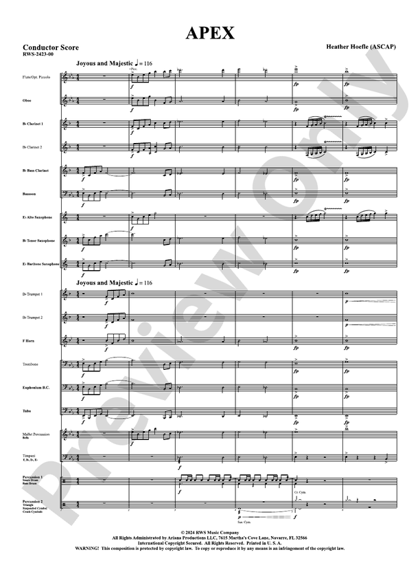 Apex - Concert Band Conductor Score & Parts (Digital Download)