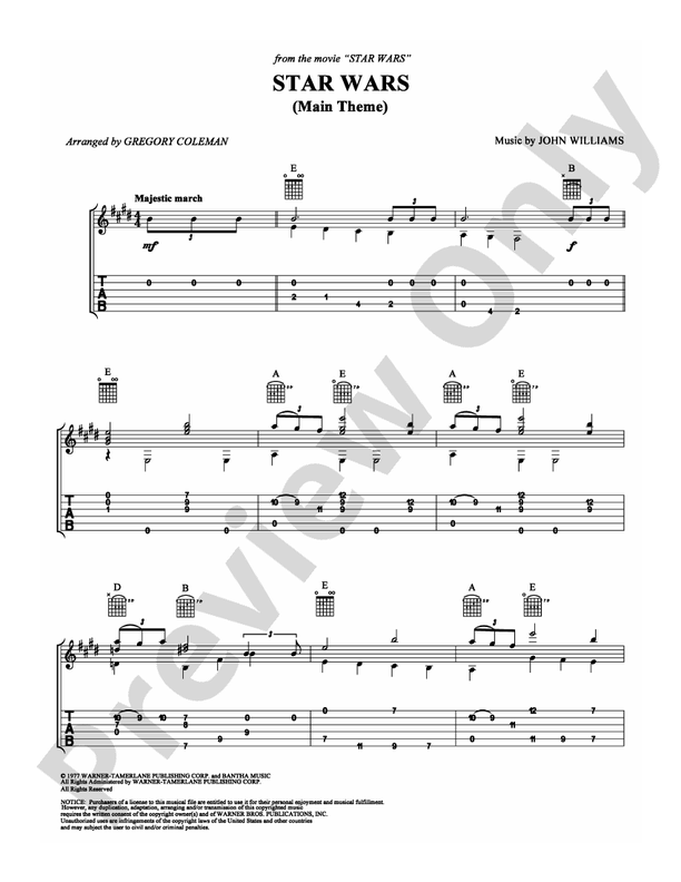 Star Wars (Main Theme) - Guitar TAB (Digital Download)