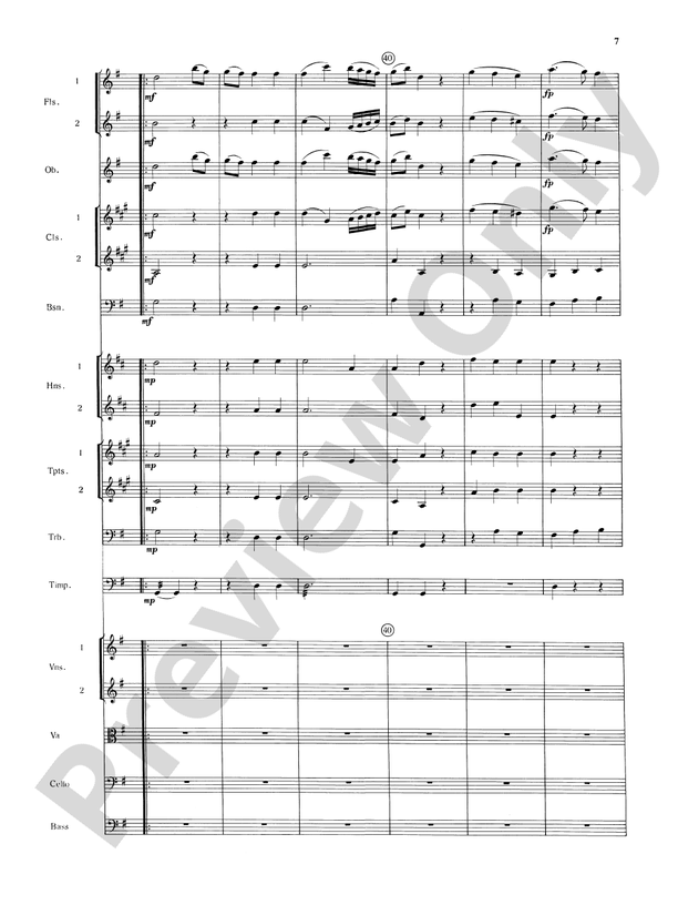 Mozart's Symphony No. 25 in G Minor, 3rd & 4th Movements – Full Orchestra Conductor Score & Parts (Digital Download)