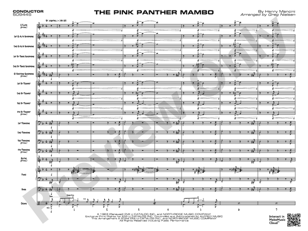 The Pink Panther Mambo – Jazz Ensemble Conductor Score & Parts (Digital Download)