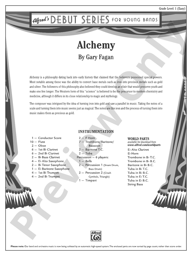Alchemy - Concert Band Conductor Score & Parts (Digital Download)