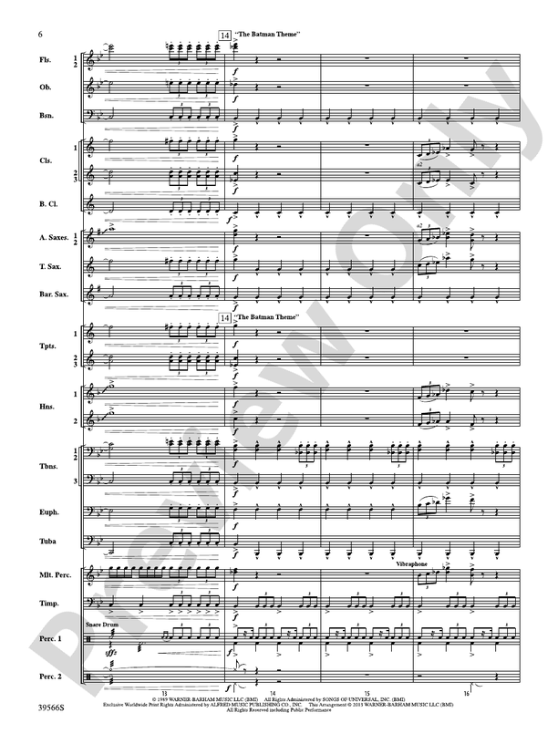 At the Movies with Danny Elfman - Concert Band Conductor Score & Parts (Digital Download)