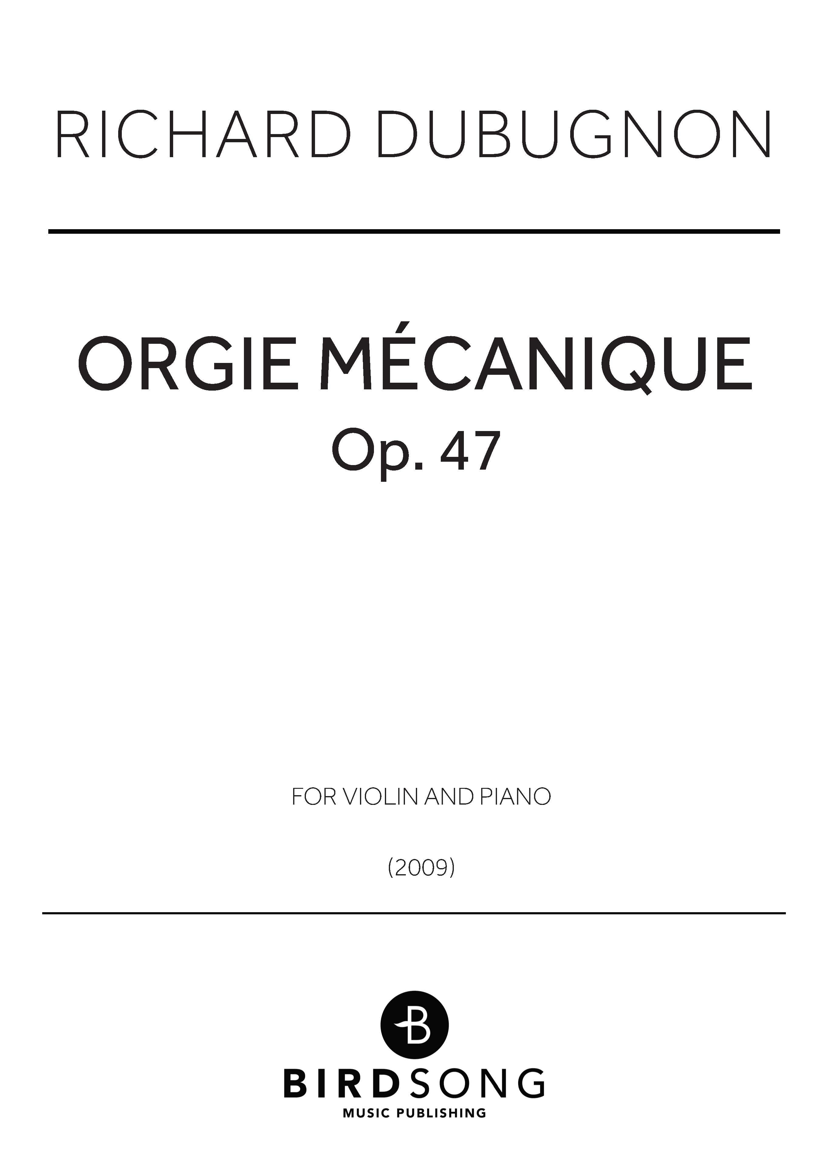 Orgie mécanique - Piano, Violin Duet (Digital Download)