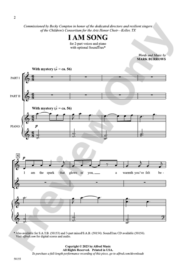 I Am Song - 2 Part Treble Choral Octavo (Digital Download)