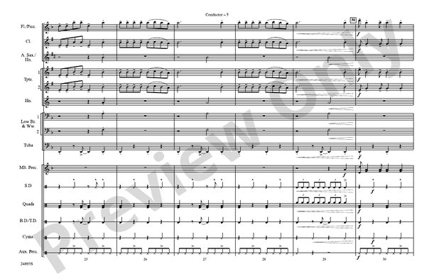 Pon de Replay – Marching Band Conductor Score & Parts (Digital Download)