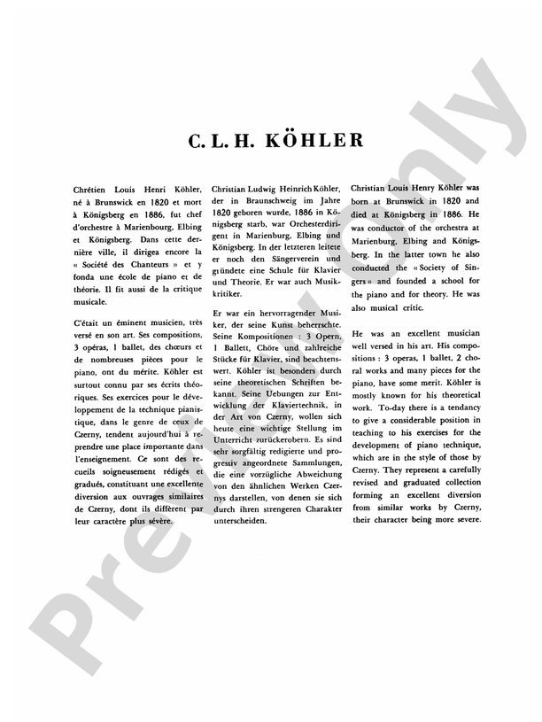 Kohler - The Little Pianist, Op. 189 - Piano Solo (Digital Download)