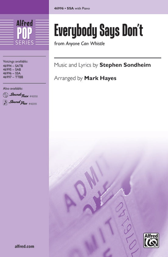Everybody Says Don't – SSA Choral Octavo (Digital Download)