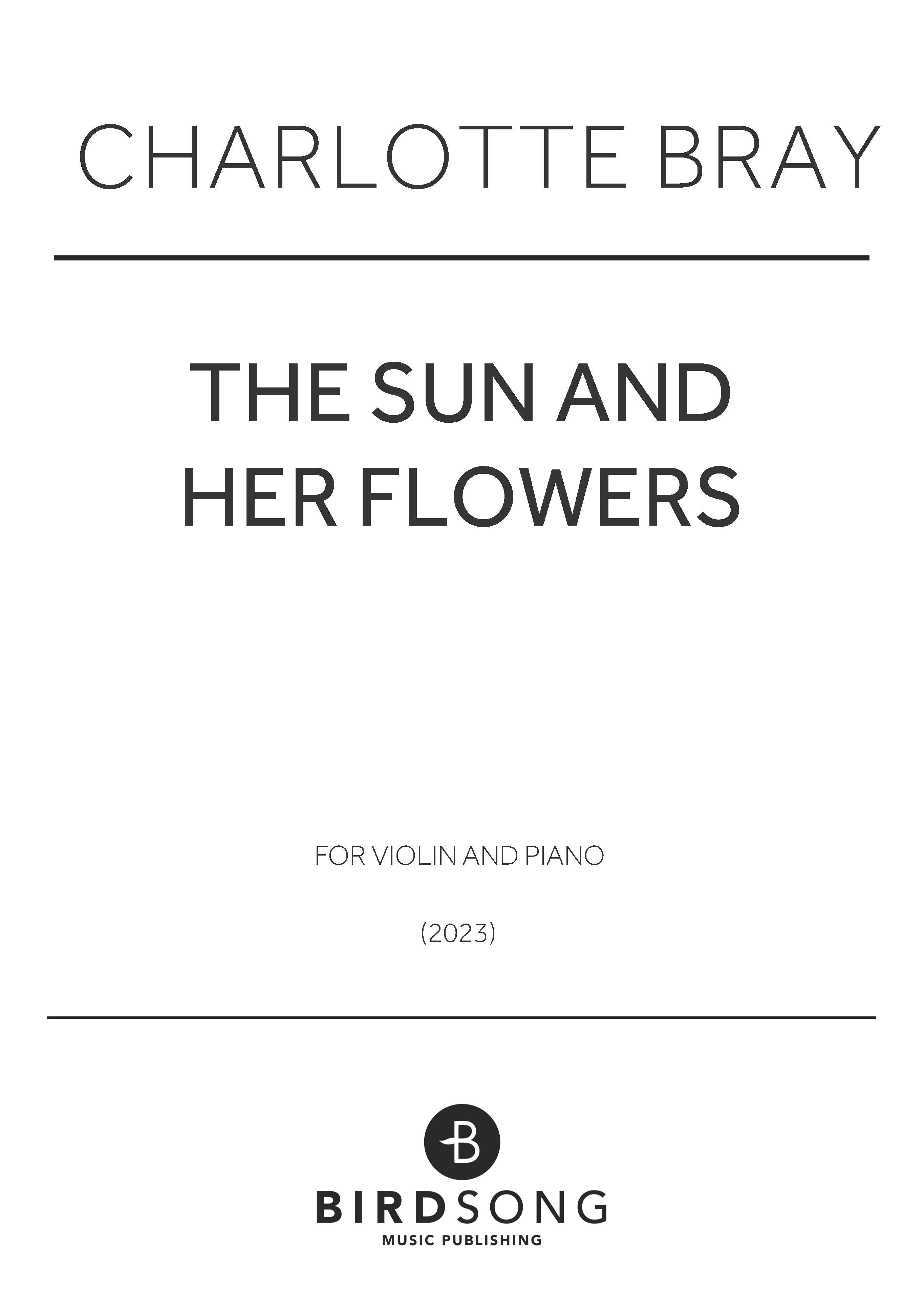 The Sun and Her Flowers - Charlotte Bray - Violin/Piano (Digital Download)