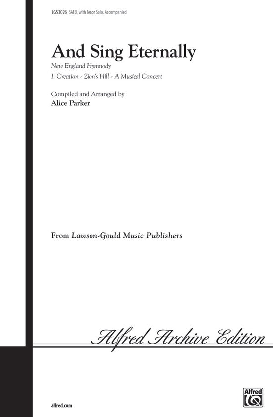 And Sing Eternally (New England Hymnody) - SATB and Tenor Solo Choral Octavo (Digital Download)