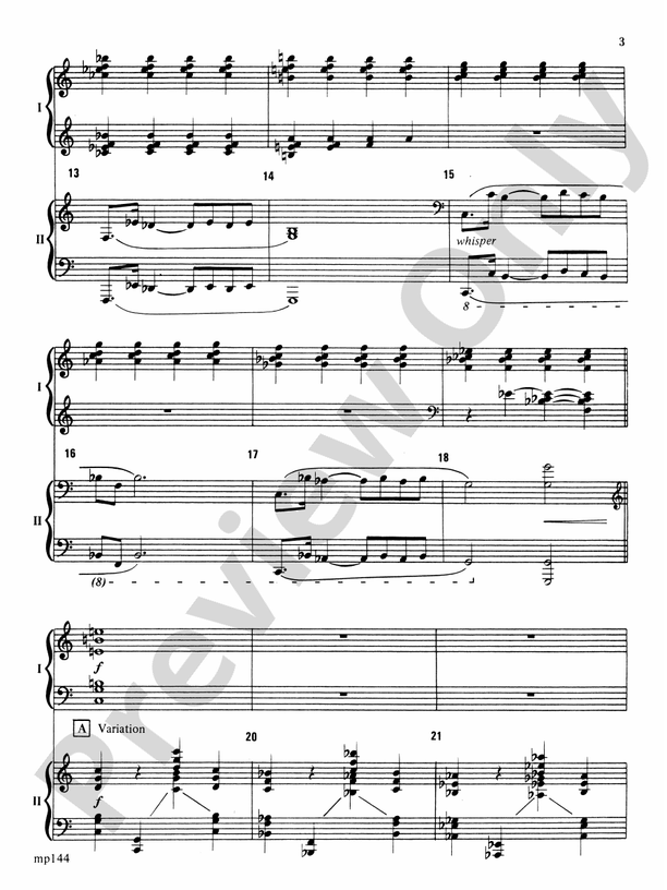 Variations for Two Pianos - 2 Pianos, 4 Hands (Digital Download)