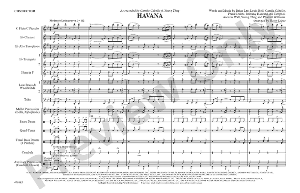 Havana – Marching Band Conductor Score & Parts (Digital Download)
