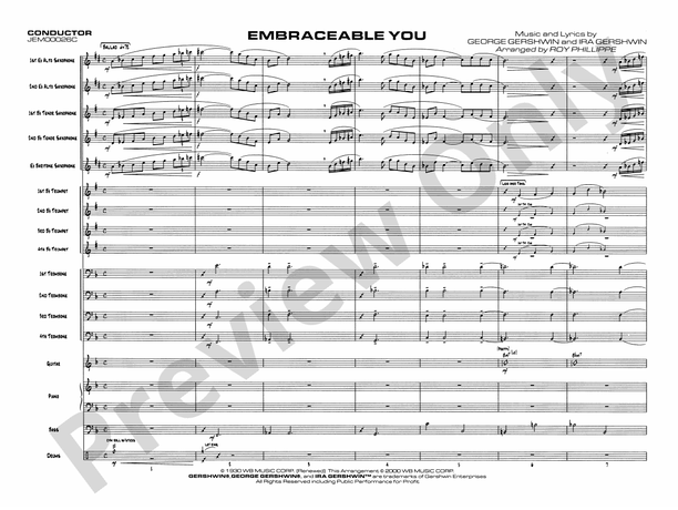 Embraceable You (Arr. Roy Phillippe) - Jazz Ensemble Conductor Score & Parts (Digital Download)