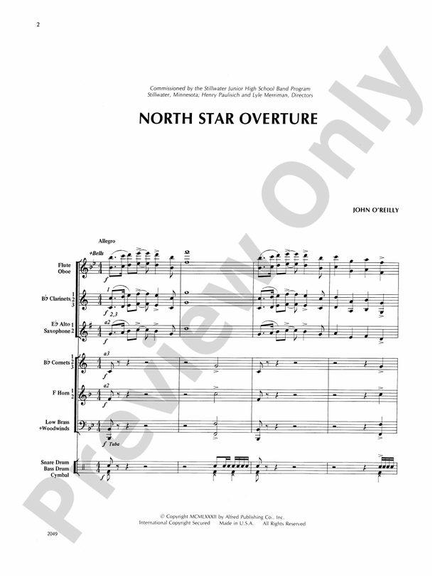 North Star Overture - Concert Band Conductor Score & Parts (Digital Download)